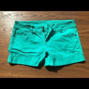Delia’s Green Denim Shorts